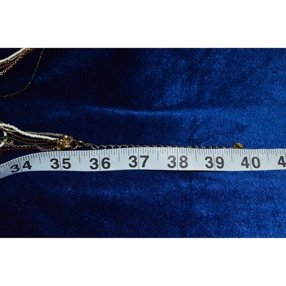 Premier Designs Multi Strand Necklace Brown White Beaded Jewelry - Picture 2 of 4